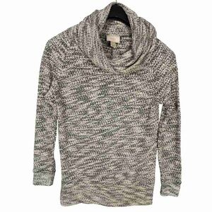LOFT Marled Gray Cowl Neck Sweater